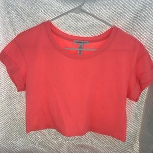 Neon Salmon Orange Crop t-shirt Top